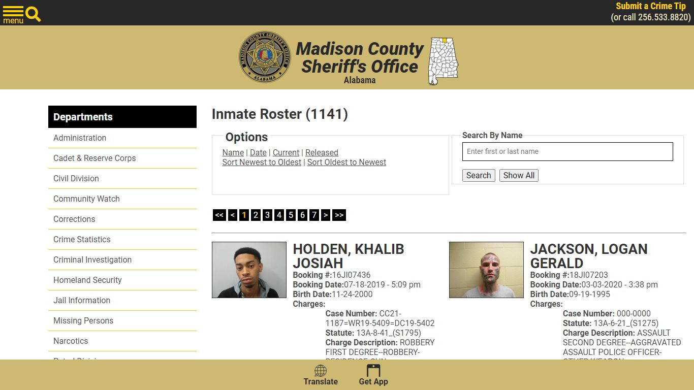 Inmate Roster - Current Inmates Booking Date Ascending - Madison County ...