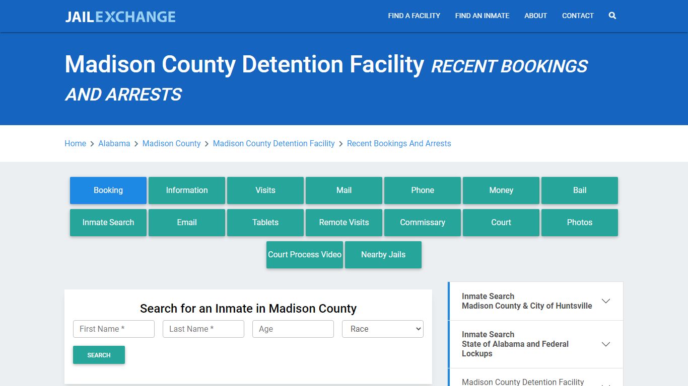 Madison County Detention Facility Recent Bookings And Arrests